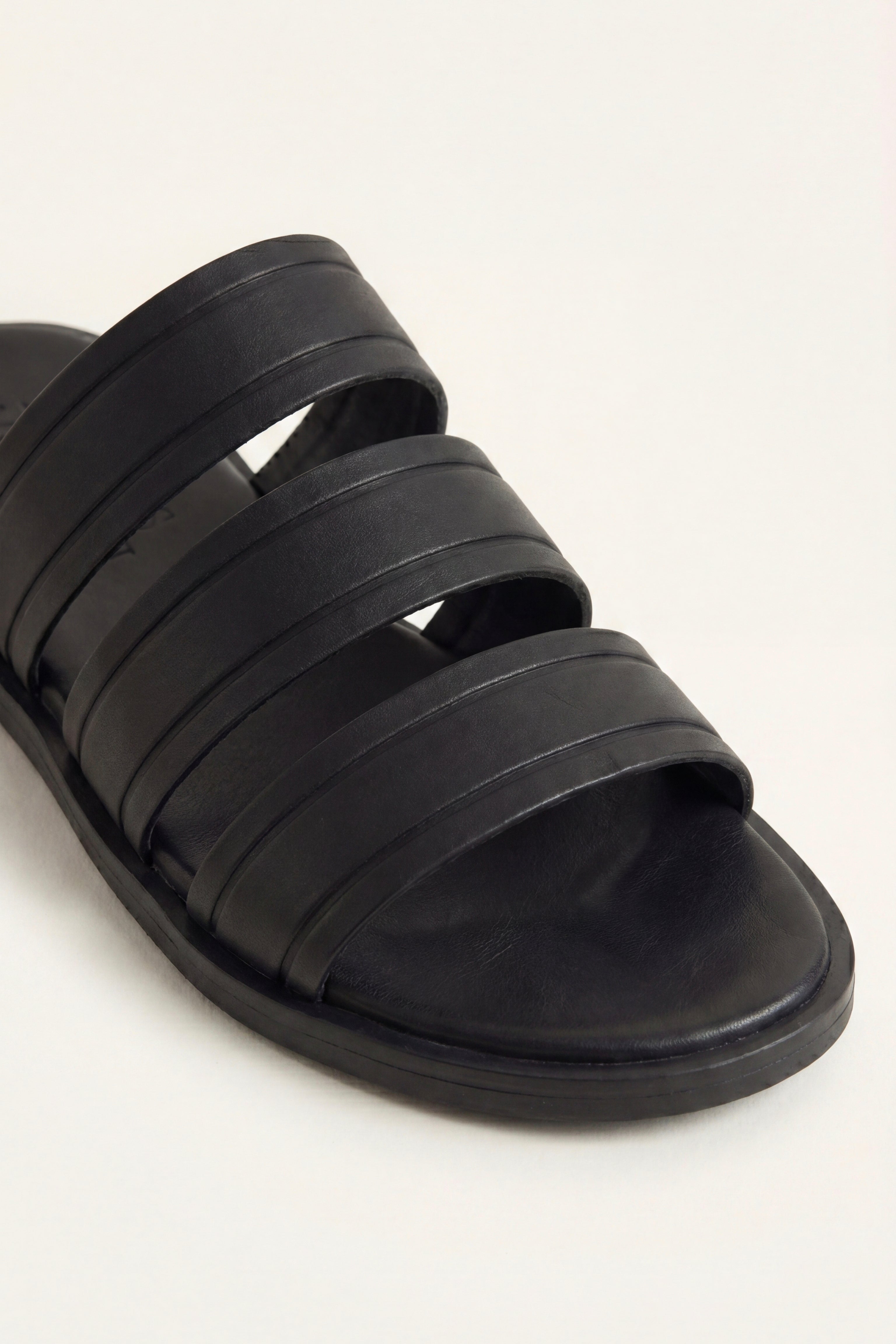 Santorini Leather Sandal Black