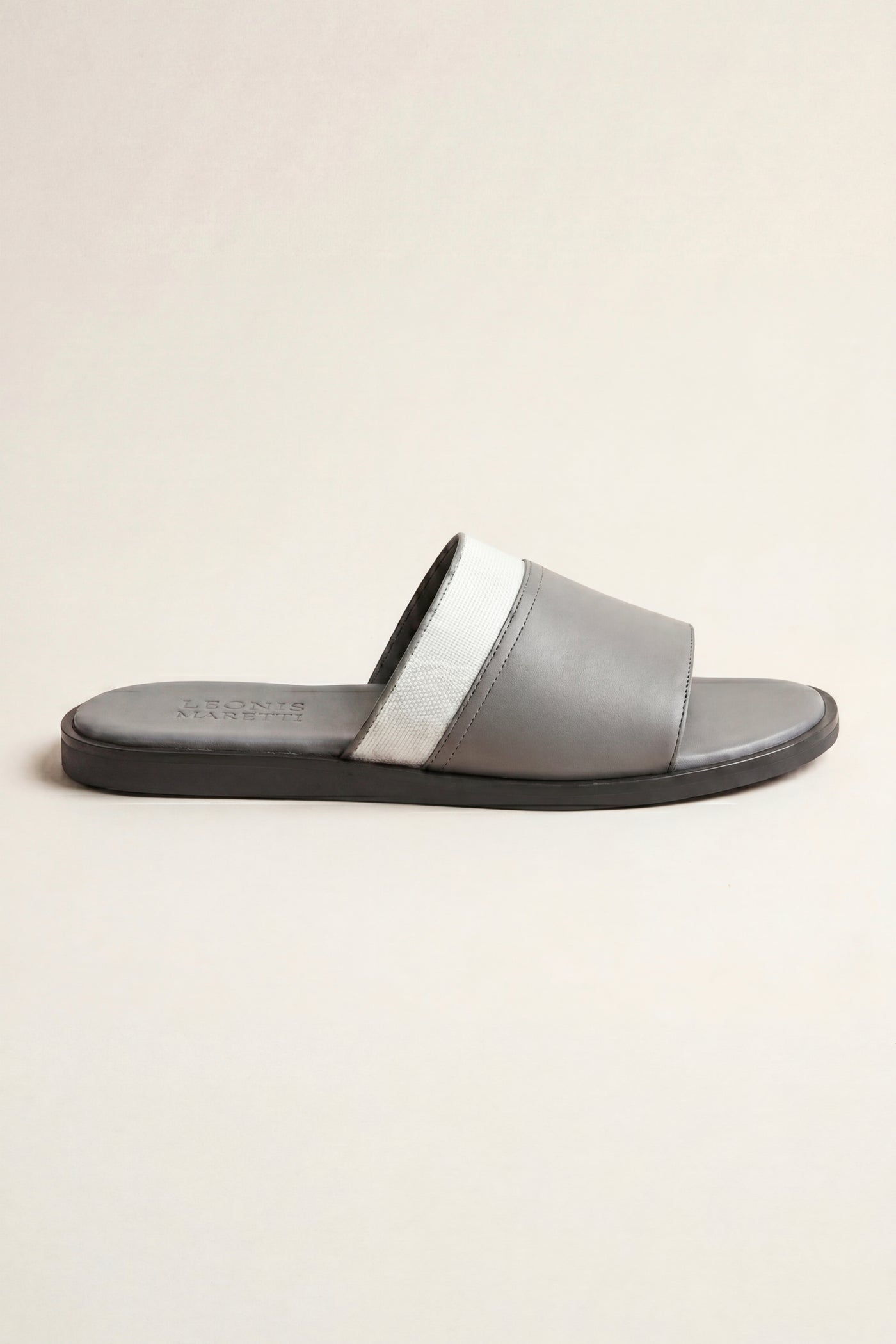 Portofino Leather Slide Grey