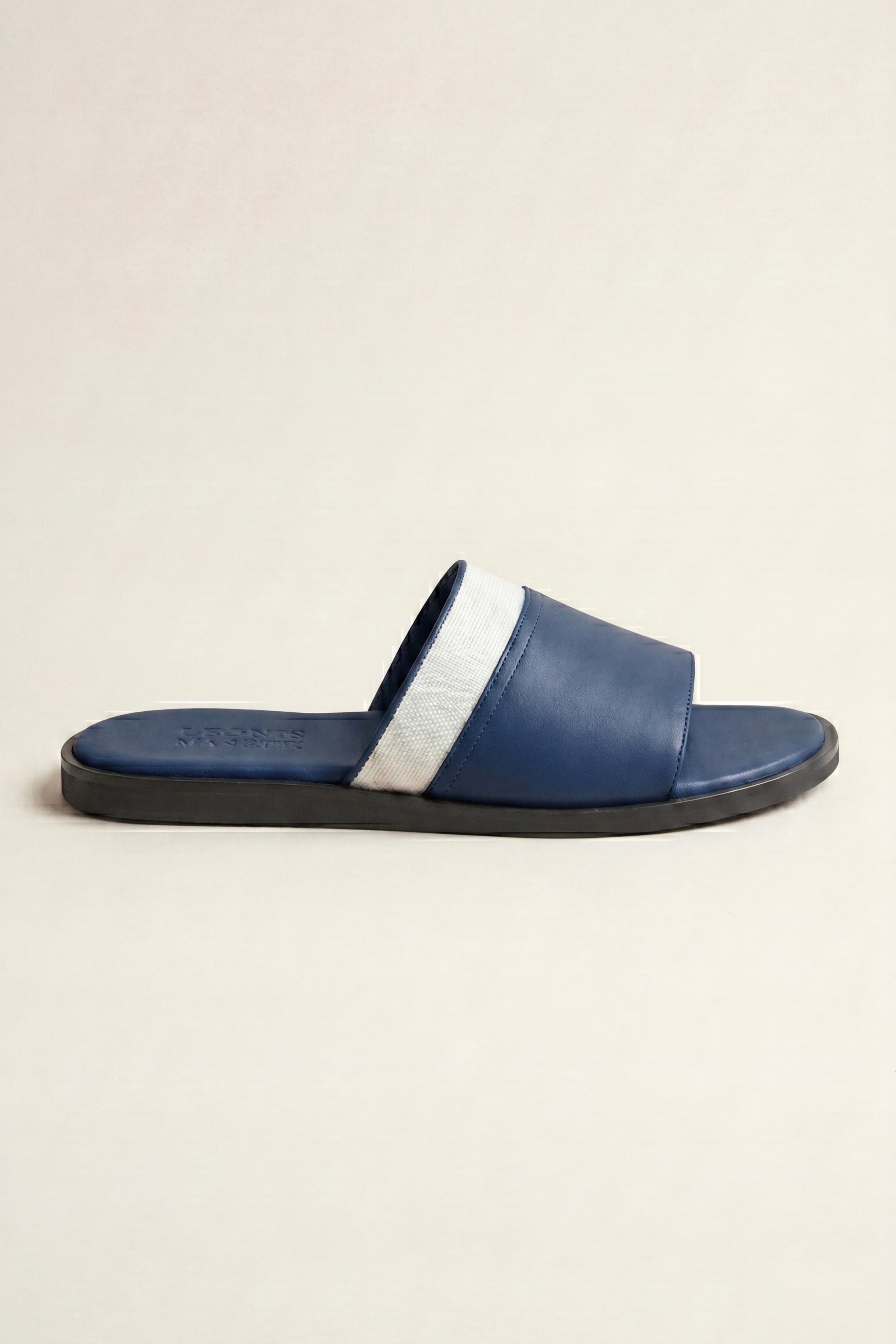 Portofino Leather Slide Blue