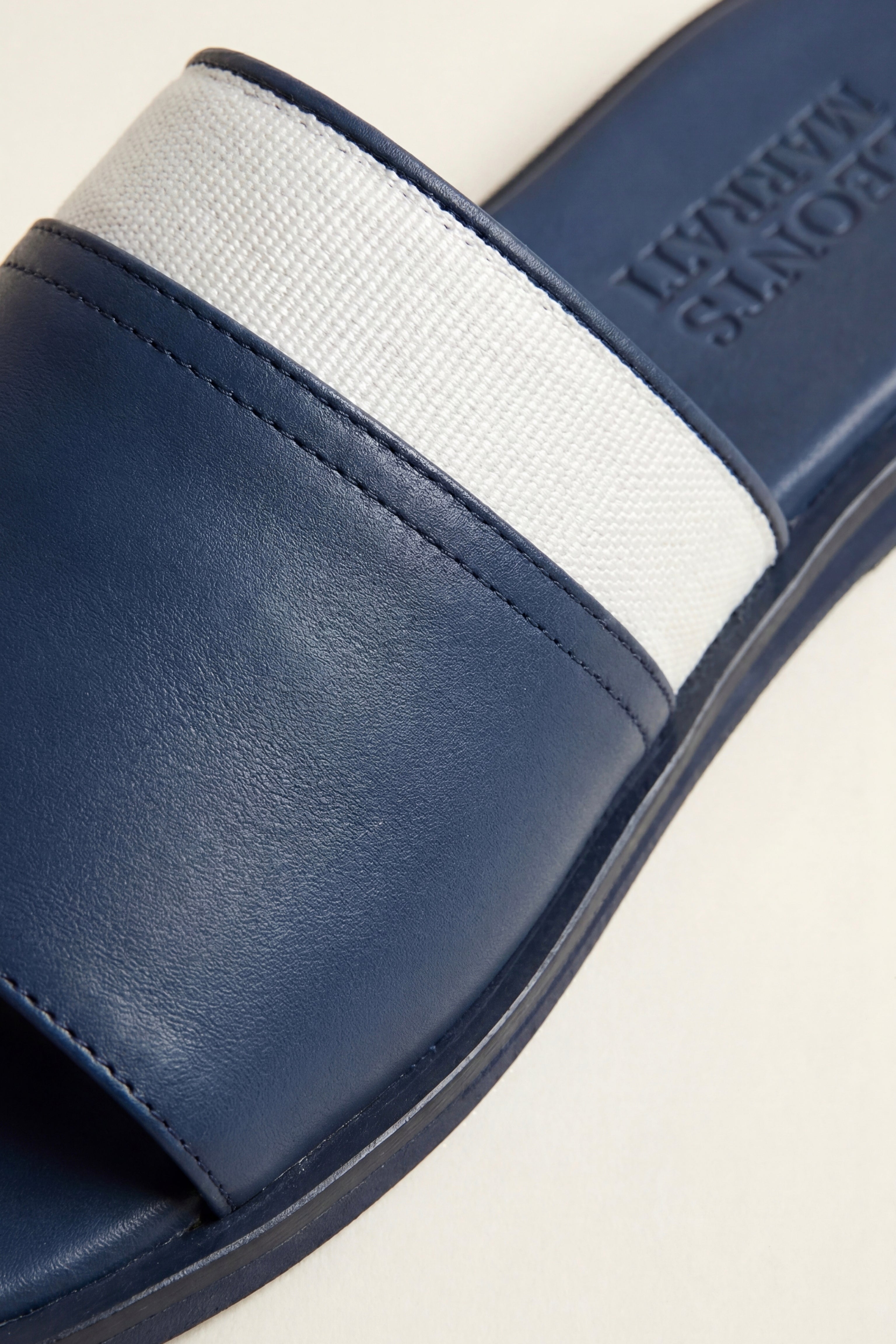 Portofino Leather Slide Blue