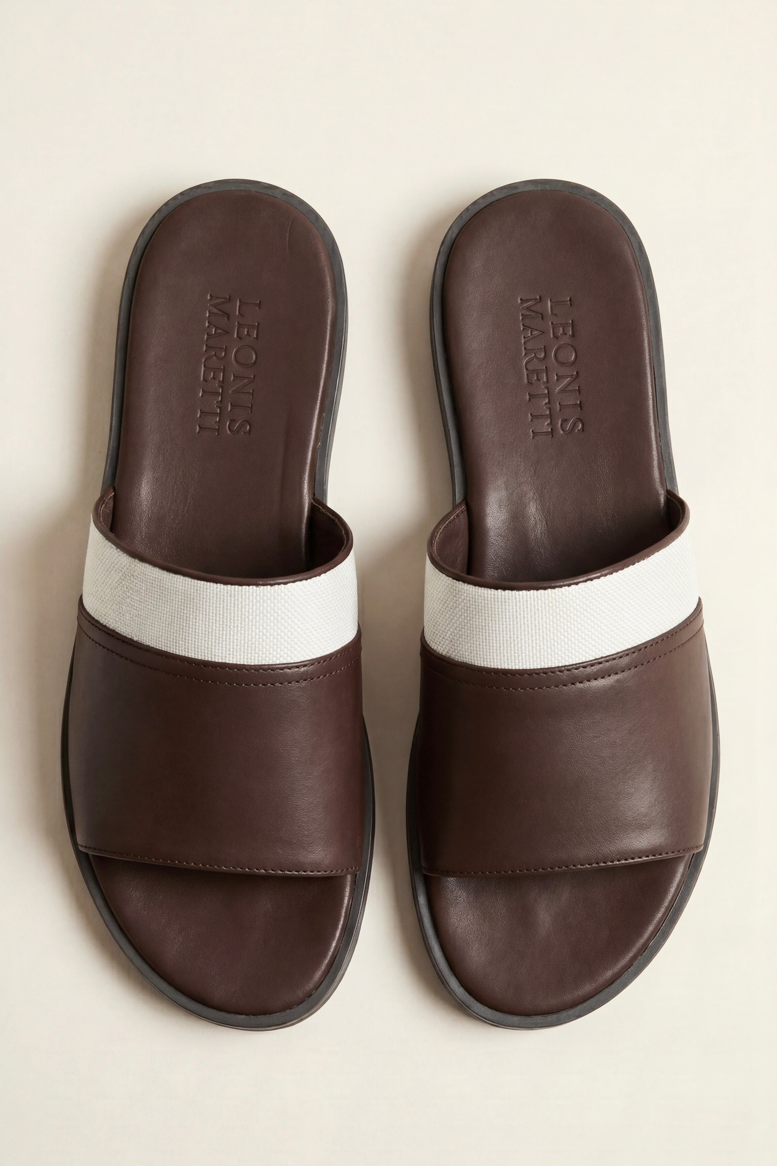 Portofino Leather Slide Brown