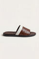 Milano Crocodile Sandal Brown