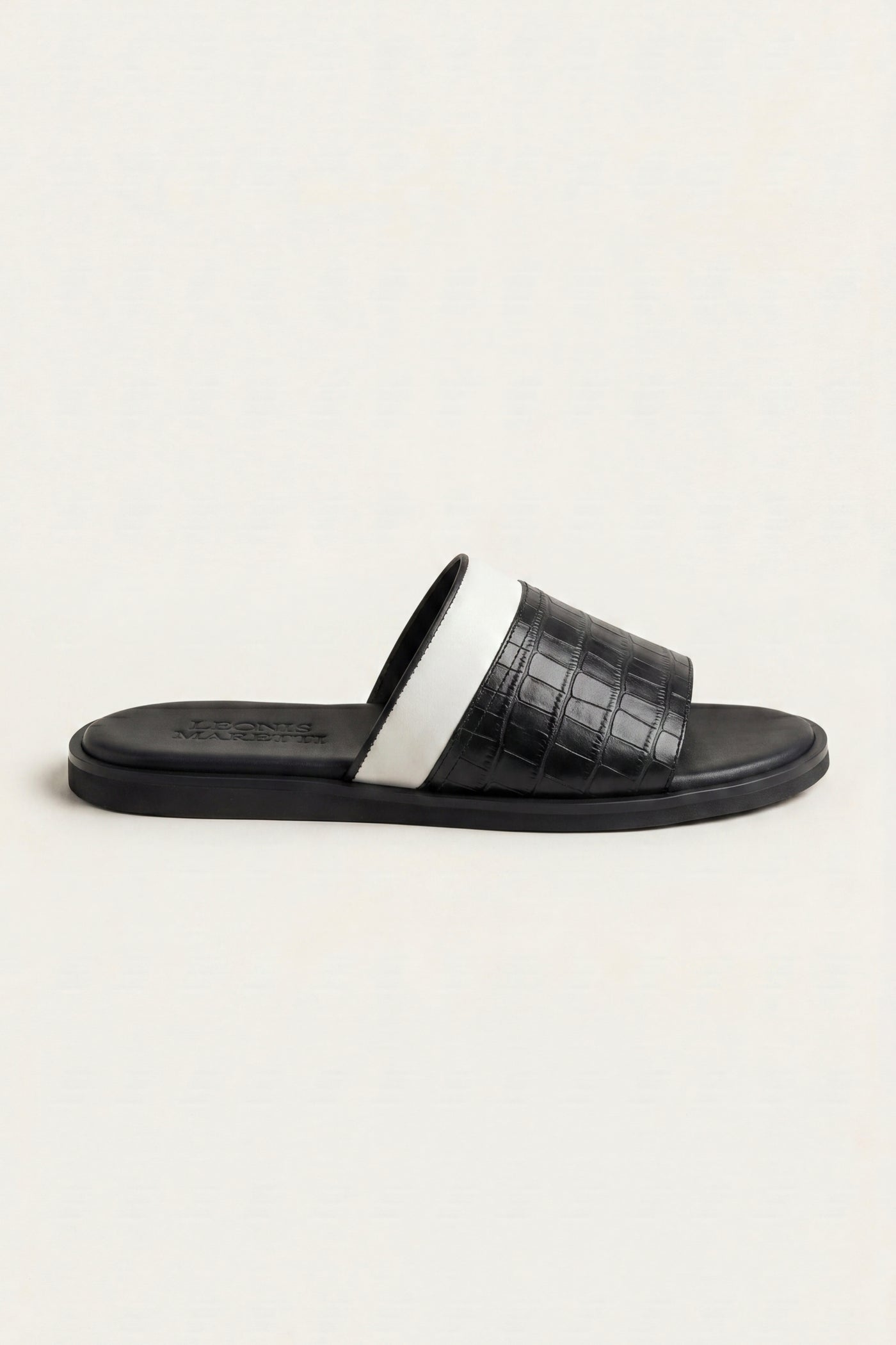 Milano Crocodile Sandal Black