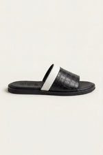 Milano Crocodile Sandal Black