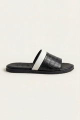 Milano Crocodile Sandal Black