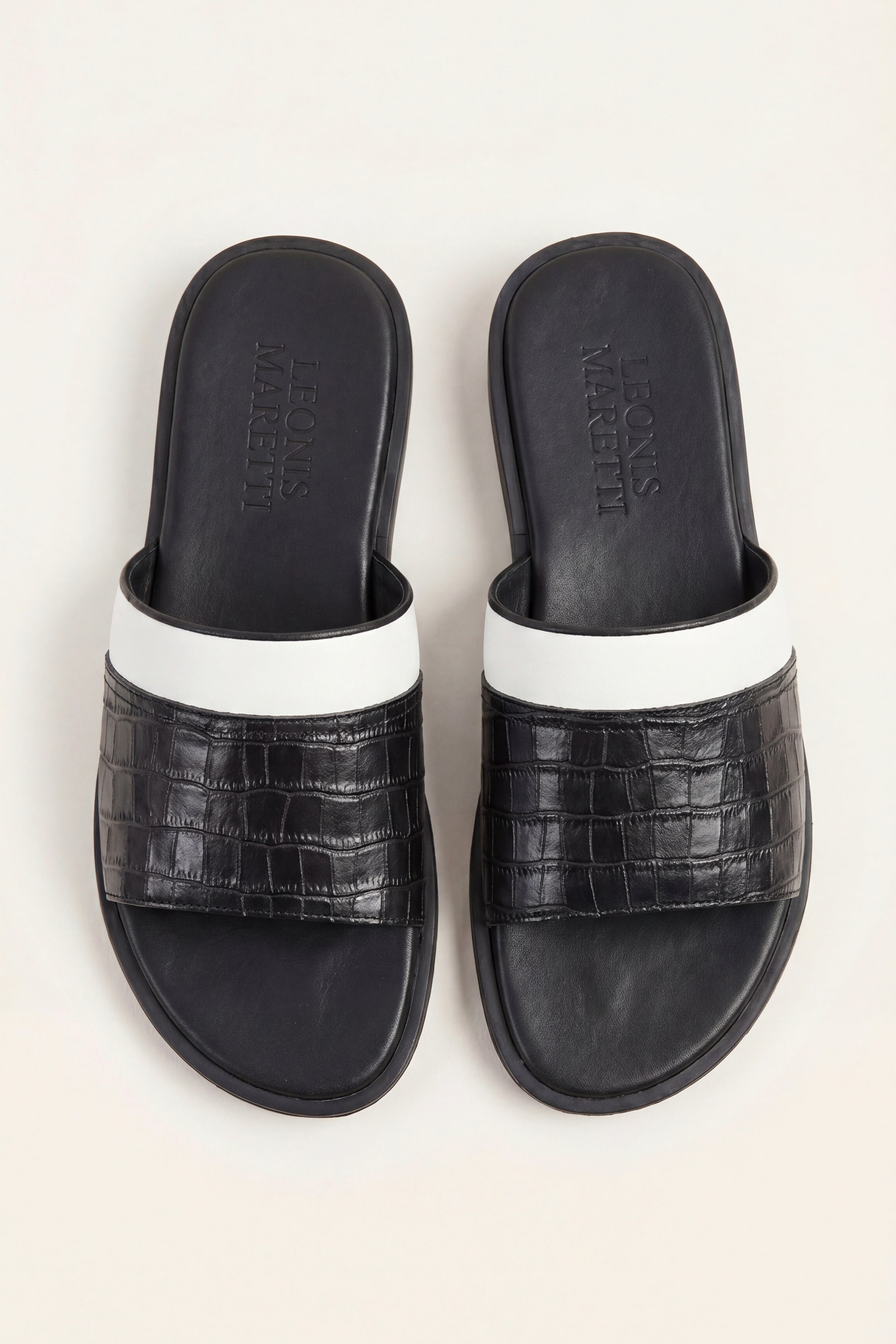Milano Crocodile Sandal Black