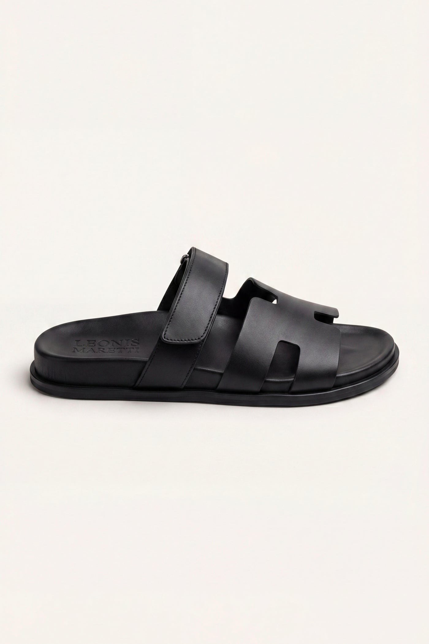 Matera Leather Strap Sandal Black