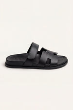Arezzo Leather Strap Sandal Black