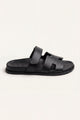 Arezzo Leather Strap Sandal Black