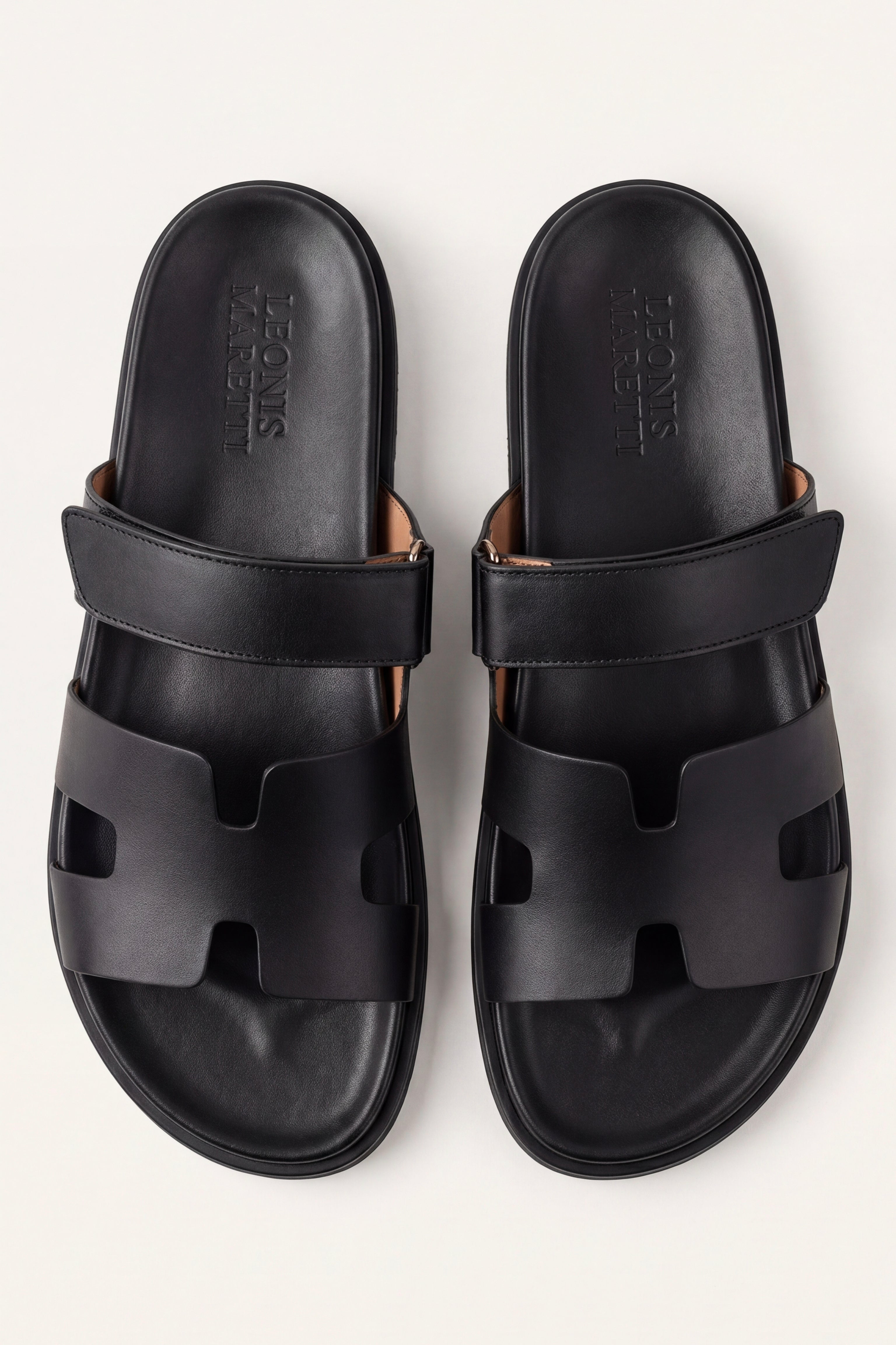 Matera Leather Strap Sandal Black
