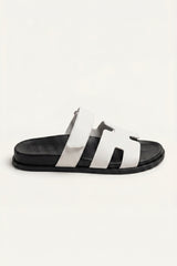 Arezzo Leather Strap Sandal White
