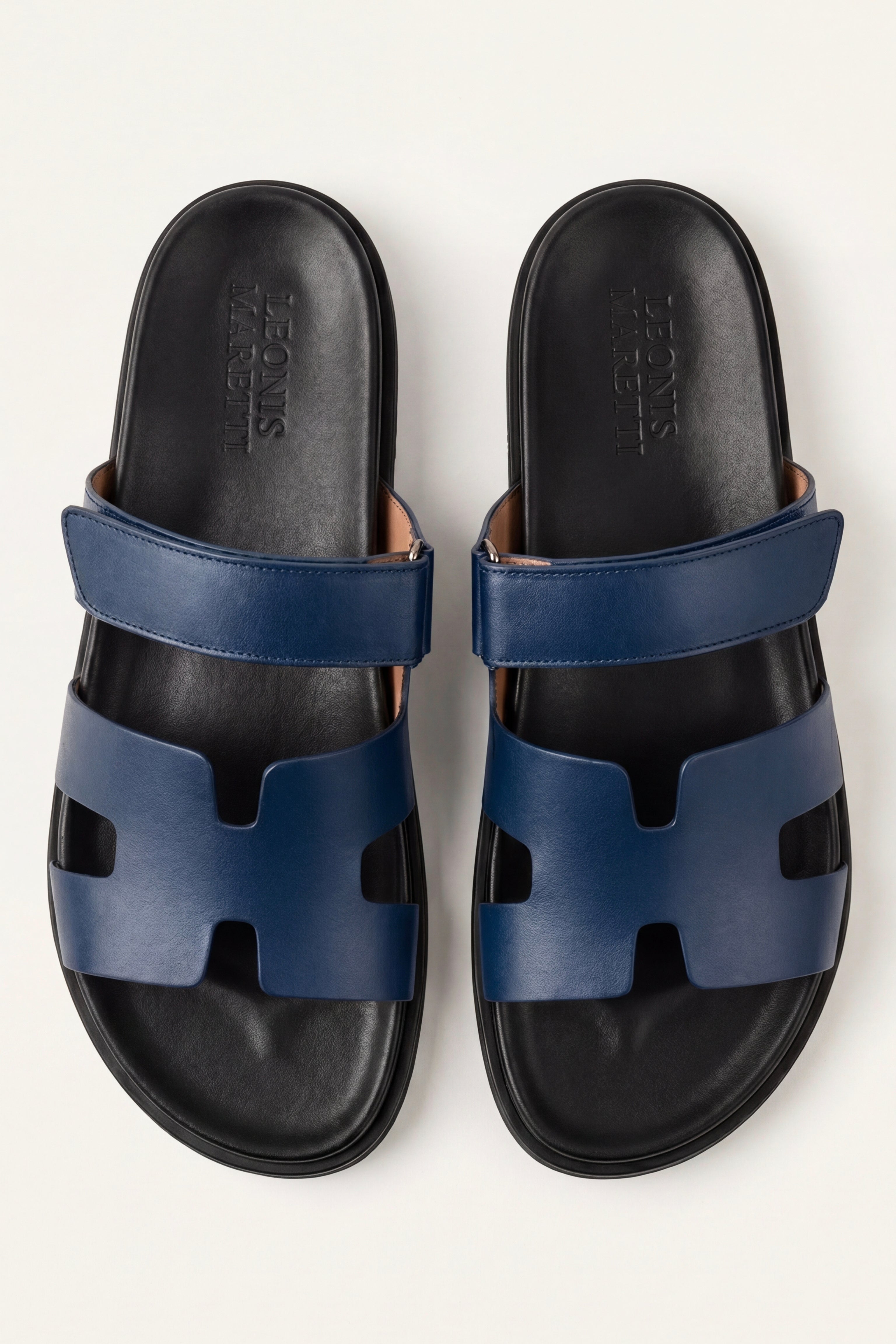 Matera Leather Strap Sandal Blue
