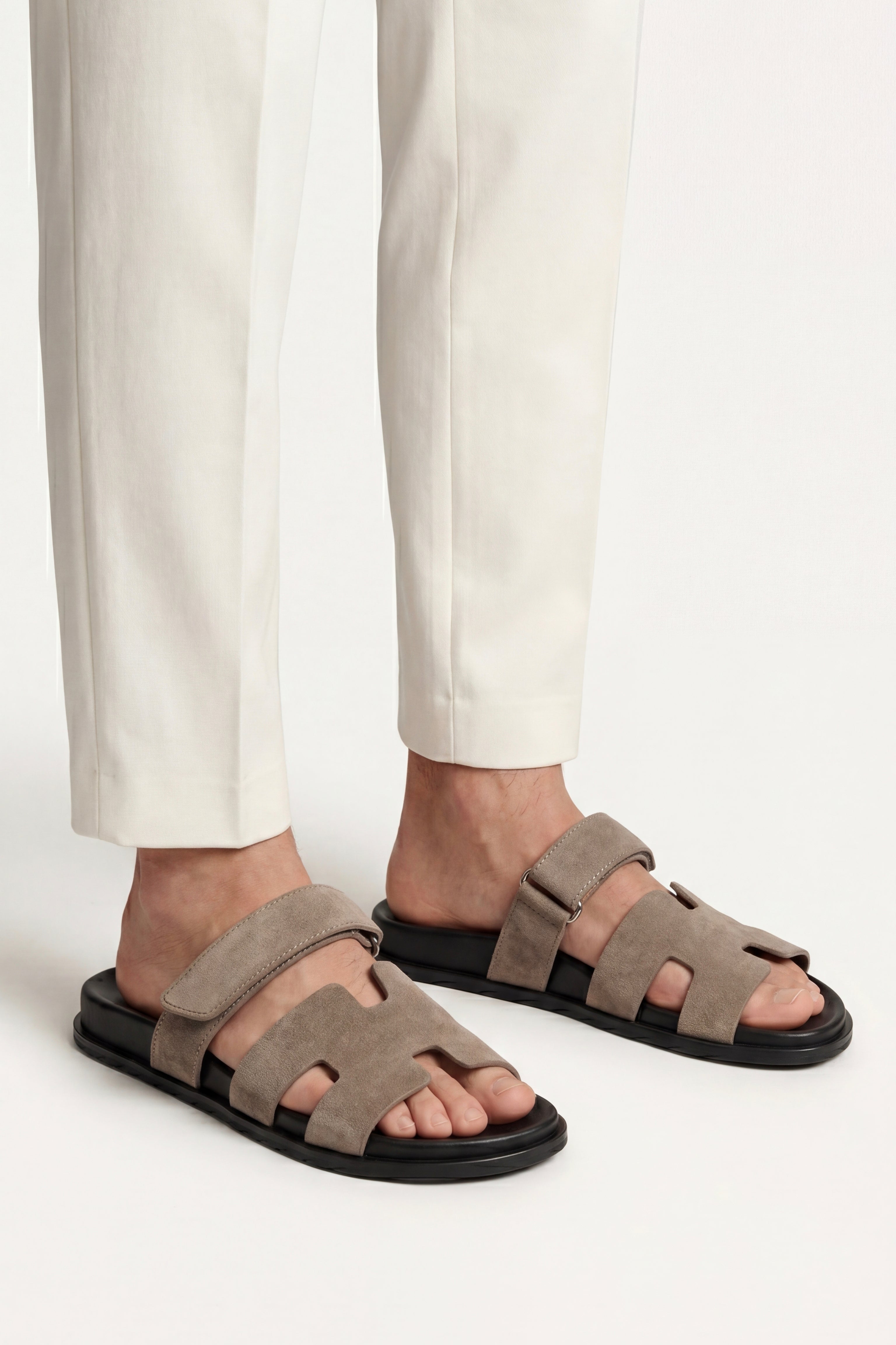 Matera Suede Strap Sandal Taupe
