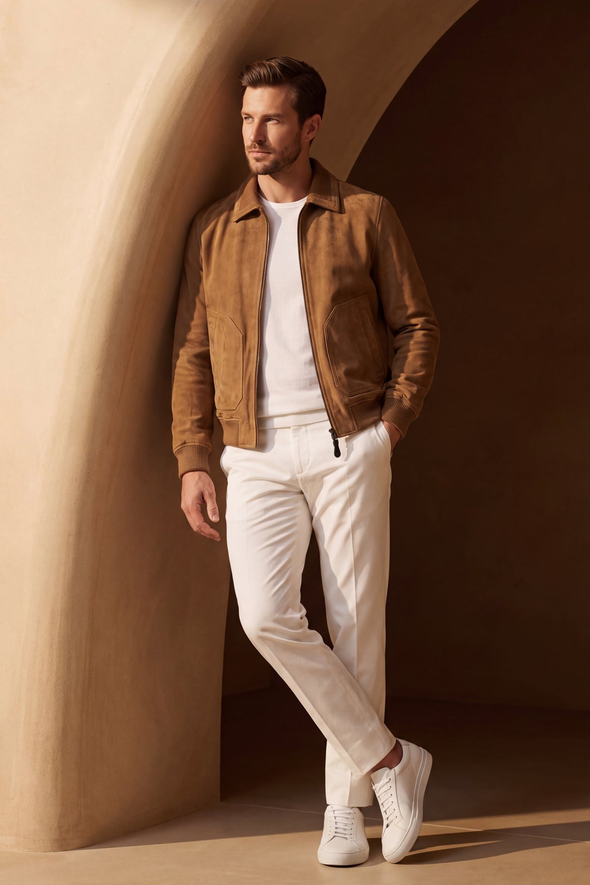 Noto Suede Jacket Brown