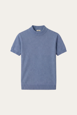 Aurelio Cashmere Knit Tee Blue