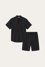 Verona Linen Shirt & Shorts Black