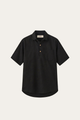 Monza Linen Polo Shirt Black