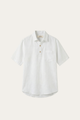 Monza Linen Polo Shirt White