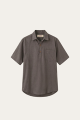 Monza Linen Polo Shirt Grey
