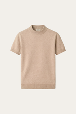 Aurelio Cashmere Knit Tee Beige