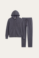 Elviro Cashmere Hooded Zip Set Blue
