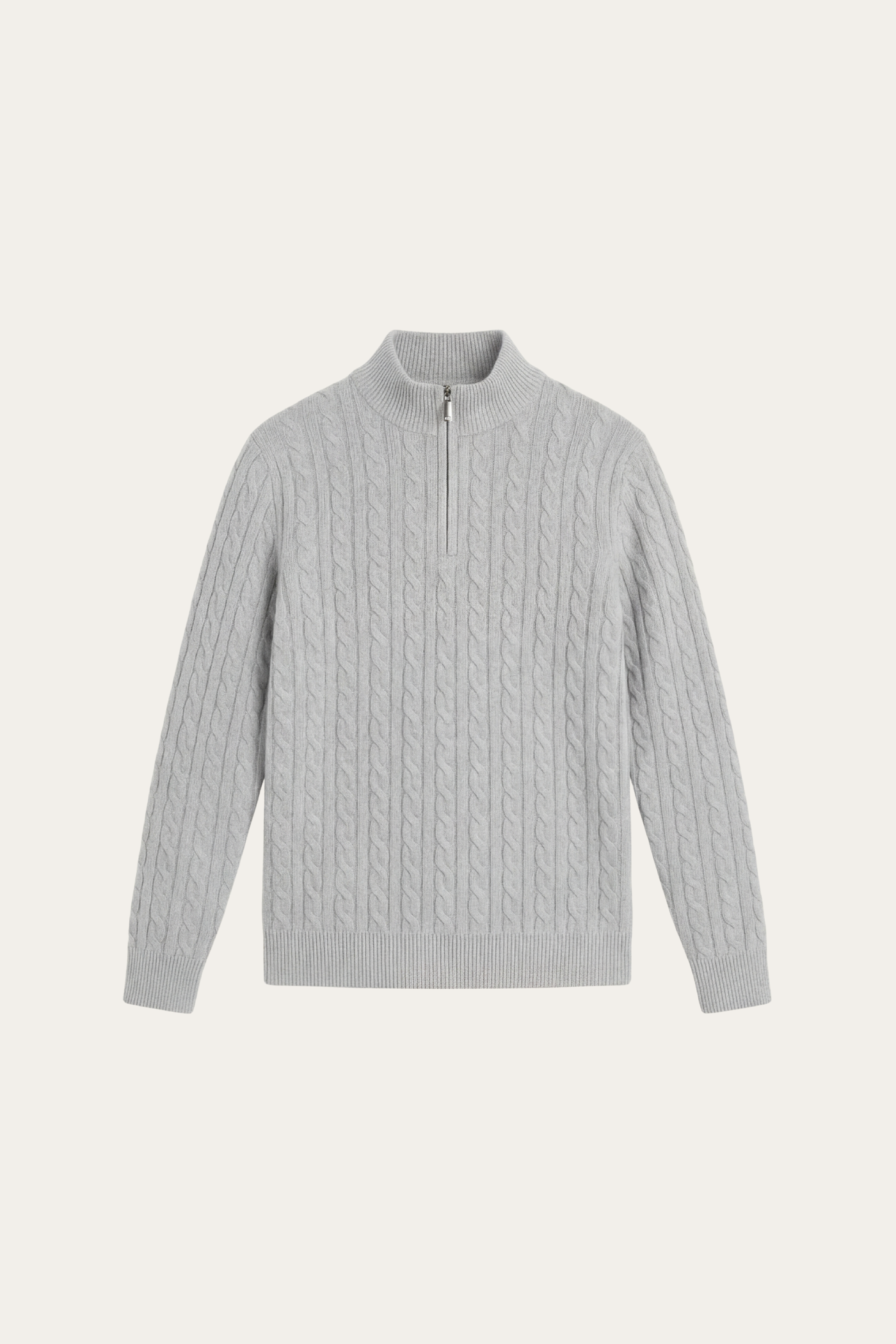 Lerano Cashmere Half-Zip Knit Grey
