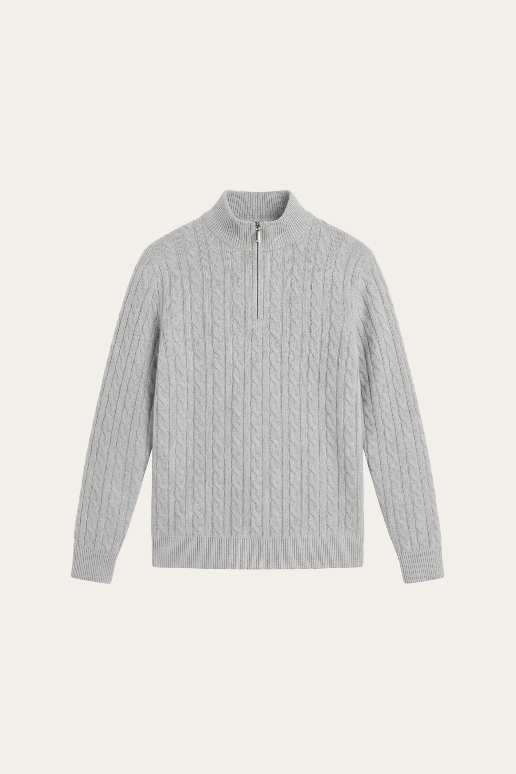 Lerano Cashmere Half-Zip Knit Grey