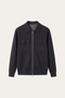 Orvello Dual-Zip Wool Cardigan Dark Grey