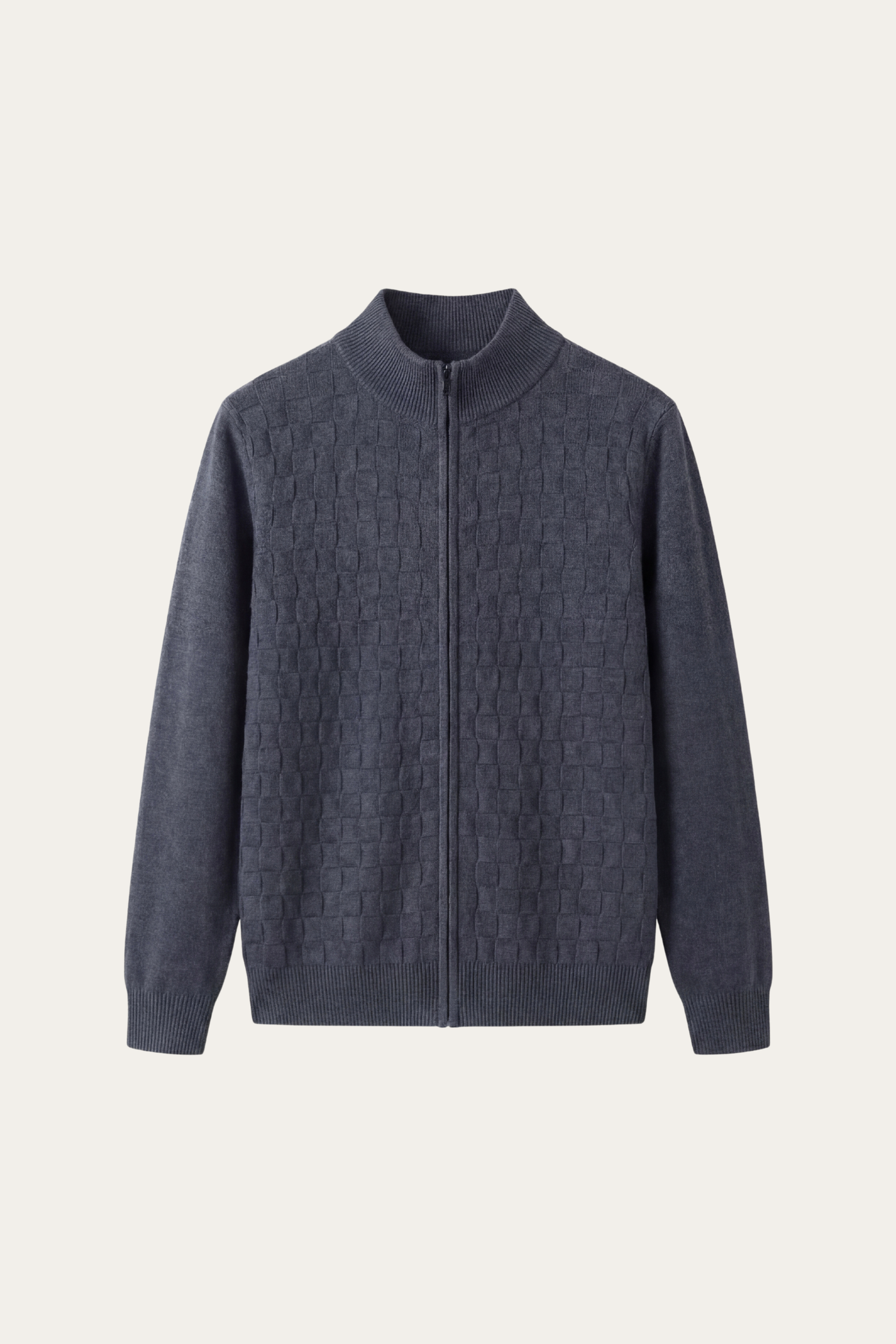 Cortina Textured Zip Sweater Dark Grey