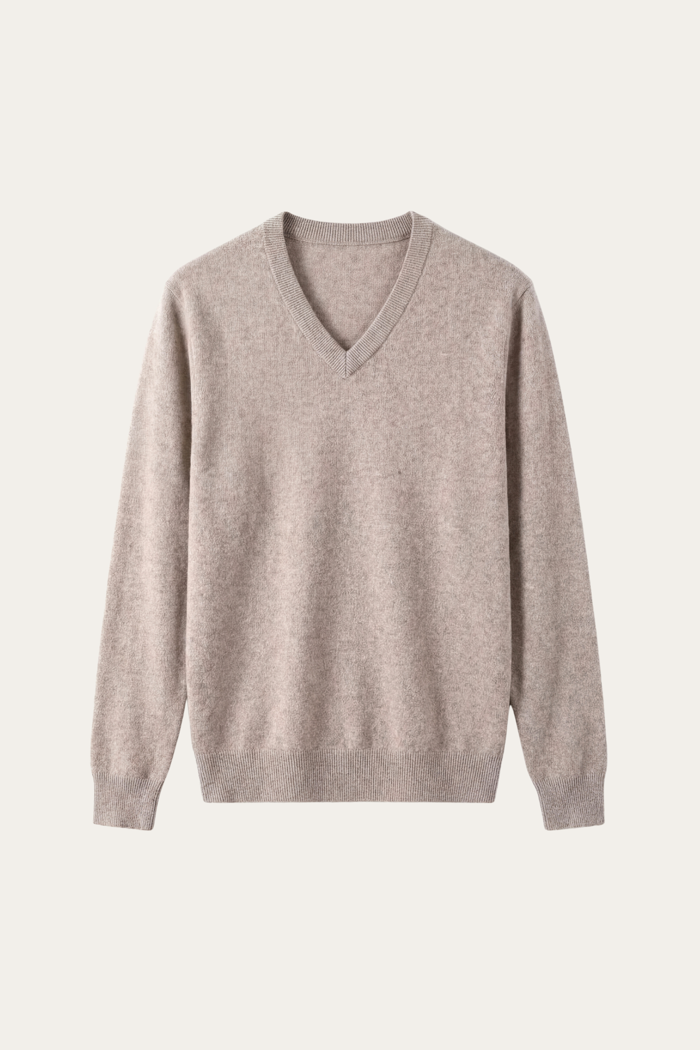 Merano V-Neck Knit Sweater Beige