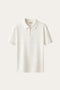 Elio Ribbed Zip Polo White