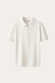 Elio Ribbed Zip Polo White