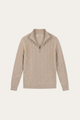Lerano Cashmere Half-Zip Knit Beige