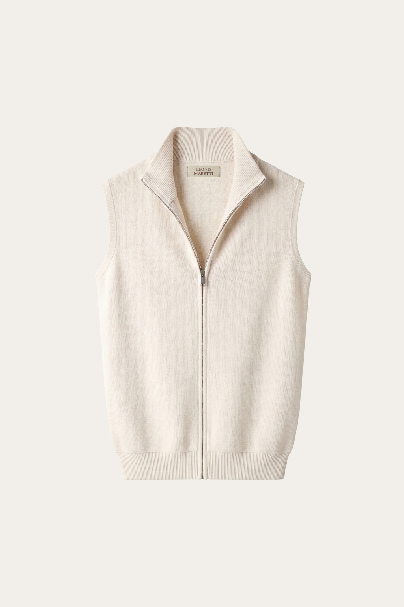 Alberto Merino Zip Vest Ivory