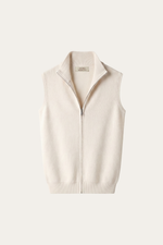 Alberto Merino Zip Vest Ivory