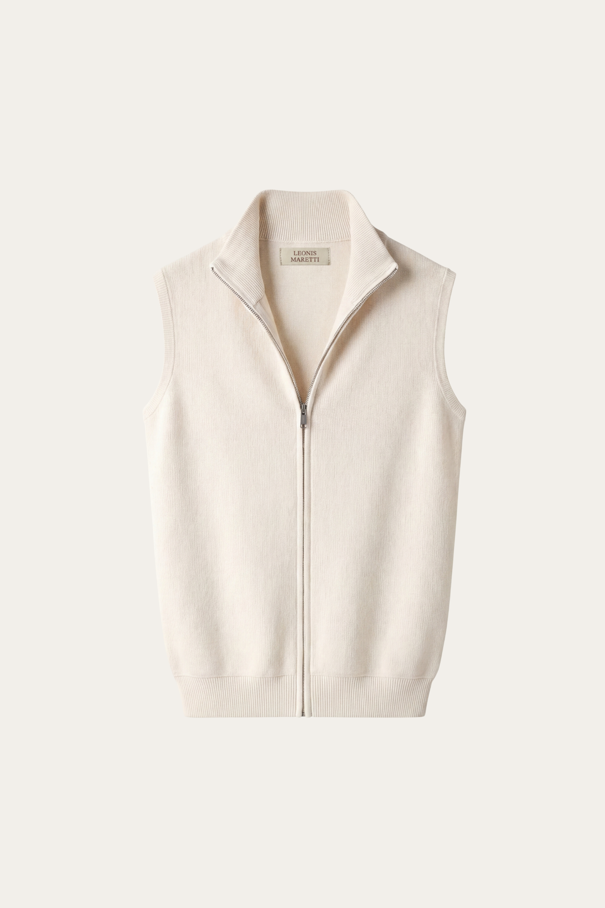 Alberto Merino Zip Vest Ivory