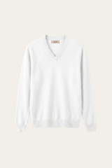 Merano V-Neck Knit Sweater White