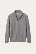 Bolzano Cable Zip Knit Grey