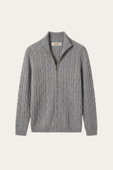 Bolzano Cable Zip Knit Grey