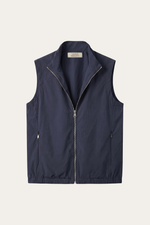 Valeno Stand-Collar Zip Vest Navy Blue