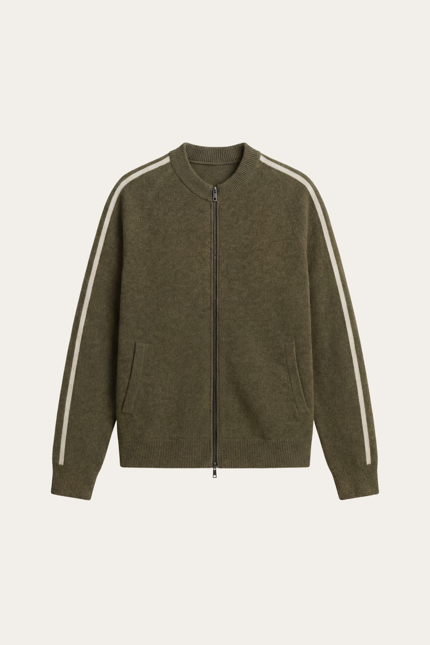Lorenti Cashmere Zip Knit Olive