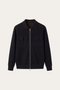 Orvello Dual-Zip Wool Cardigan Black