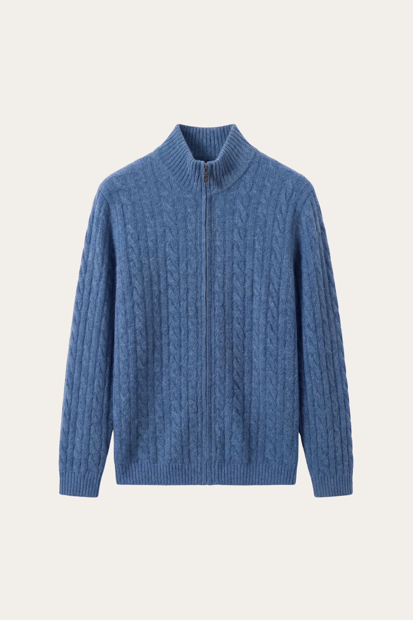 Bolzano Cable Zip Knit Blue
