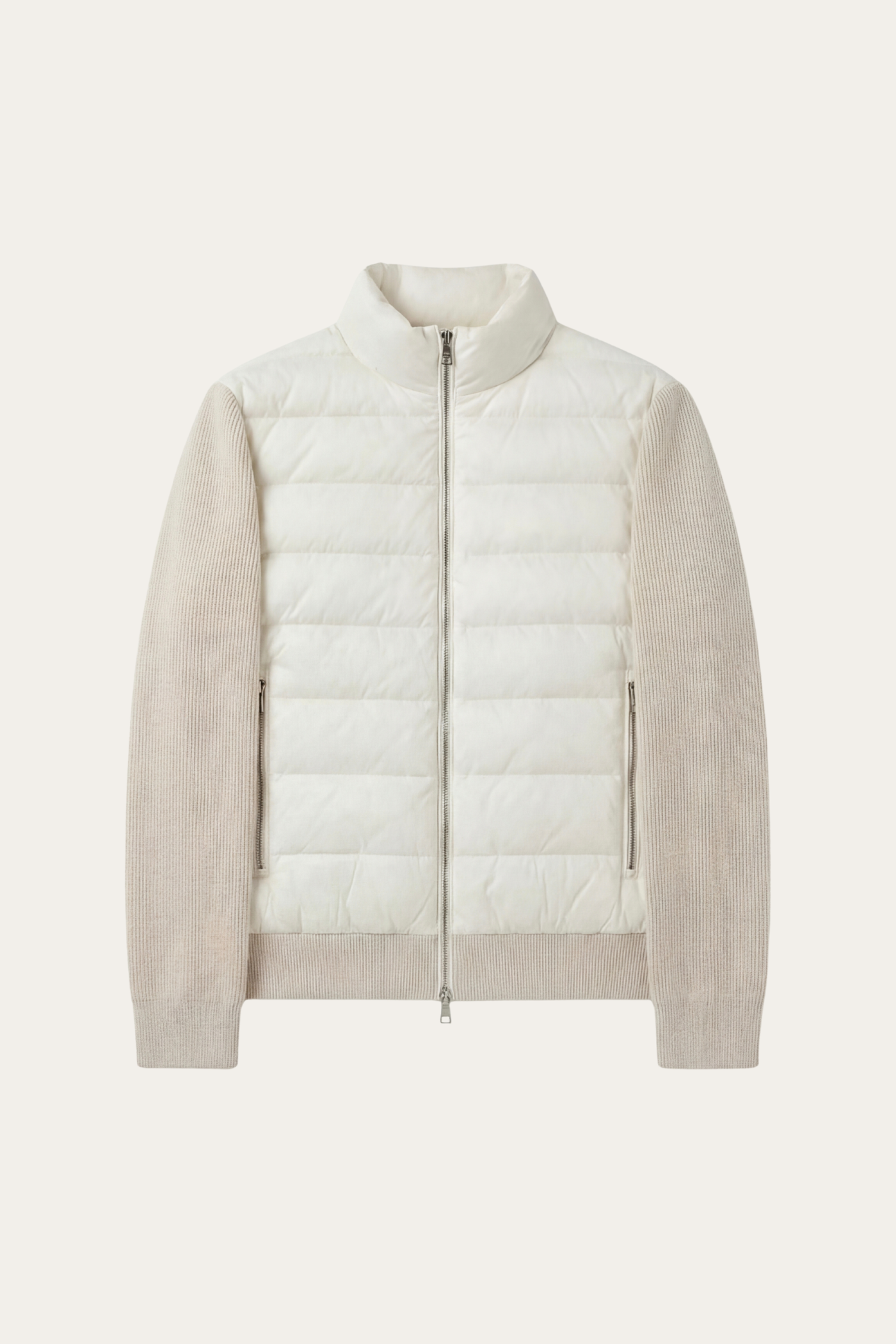 Parma Quilted Knit Hybrid Jacket Off White