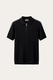 Elio Ribbed Zip Polo Black