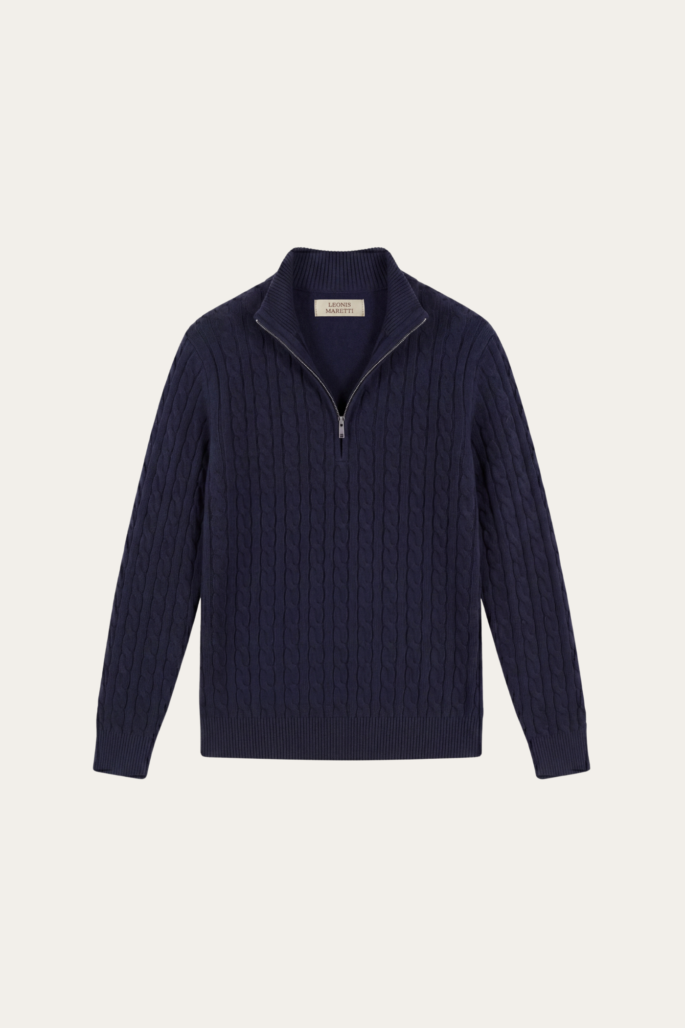 Lerano Cashmere Half-Zip Knit Navy
