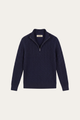 Lerano Cashmere Half-Zip Knit Navy