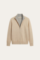 Marciello Reversible Cashmere Zip Knit Beige & Grey