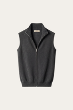 Alberto Merino Zip Vest Dark Grey