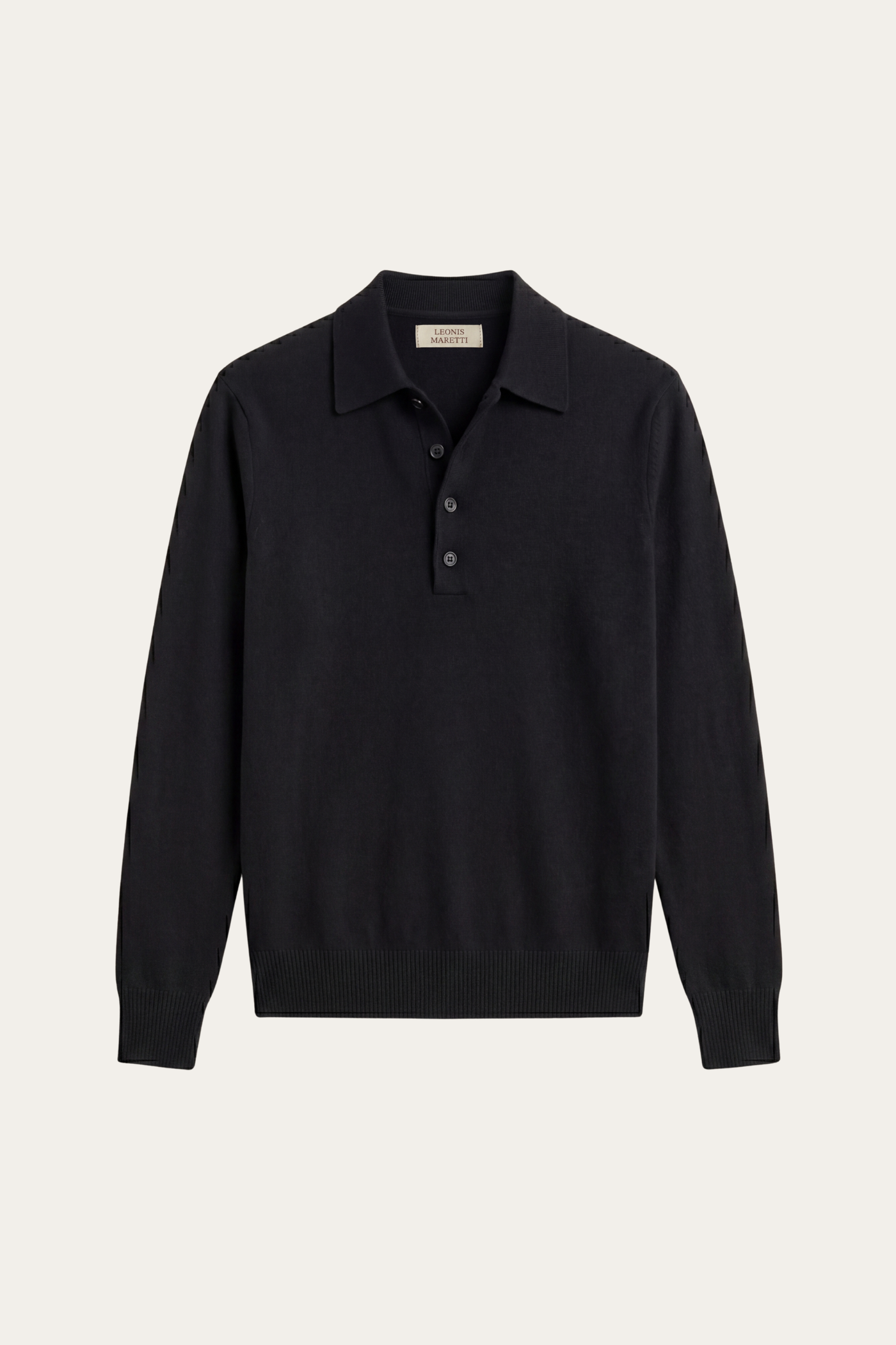 Alessandro Merino Polo Knit Black